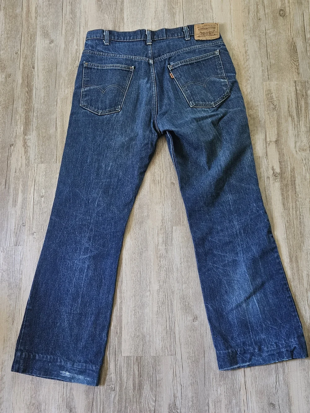Vintage Levi's 517 Men's Blue Orange Tab Bootcut Jeans 36x33 80's Made In U.S.A